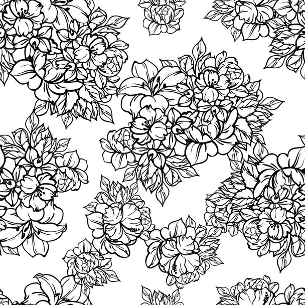 elegance seamless pattern with floral elements - Vektör, Görsel