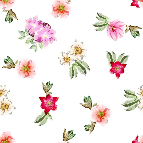 elegant seamless pattern with floral elements - Vektör, Görsel