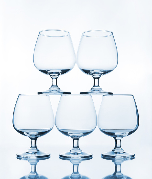 stack of empty wine glass  - Фото, изображение