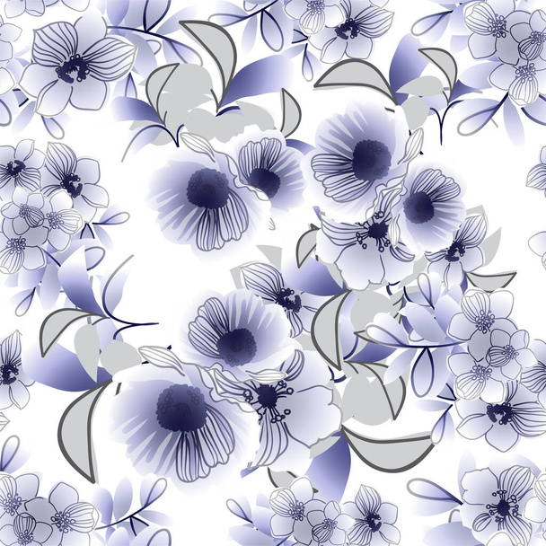 elegant seamless pattern with floral elements - Vector, Image