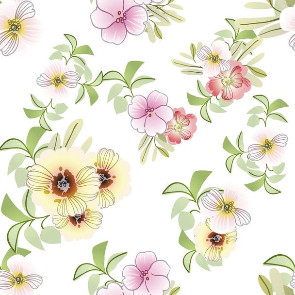 elegant seamless pattern with floral elements - Wektor, obraz