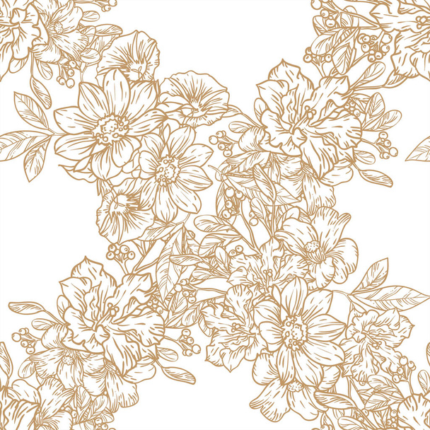 elegant seamless pattern with floral elements - Vecteur, image