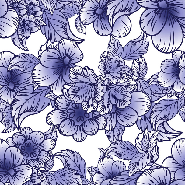 elegant seamless pattern with floral elements - Vector, imagen