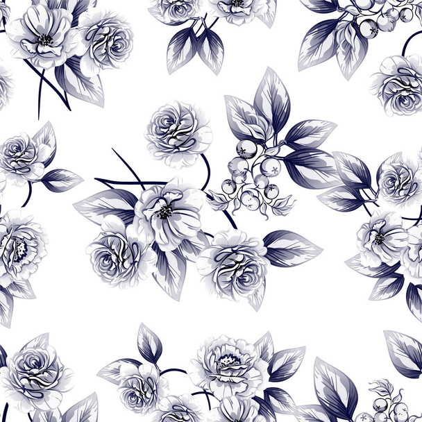 elegant seamless pattern with floral elements - Wektor, obraz