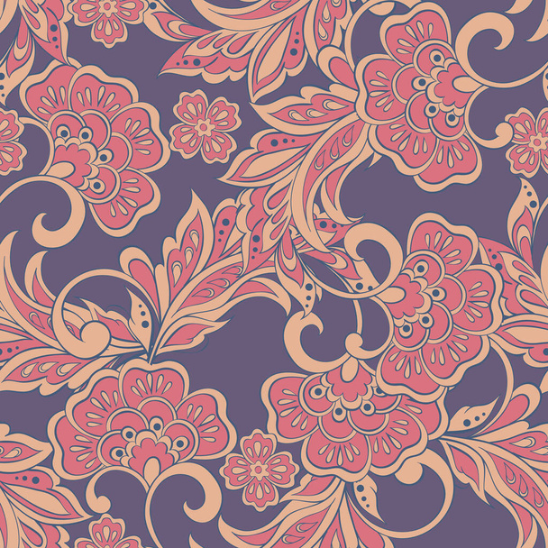 ethnic floral seamless vector pattern - Vecteur, image