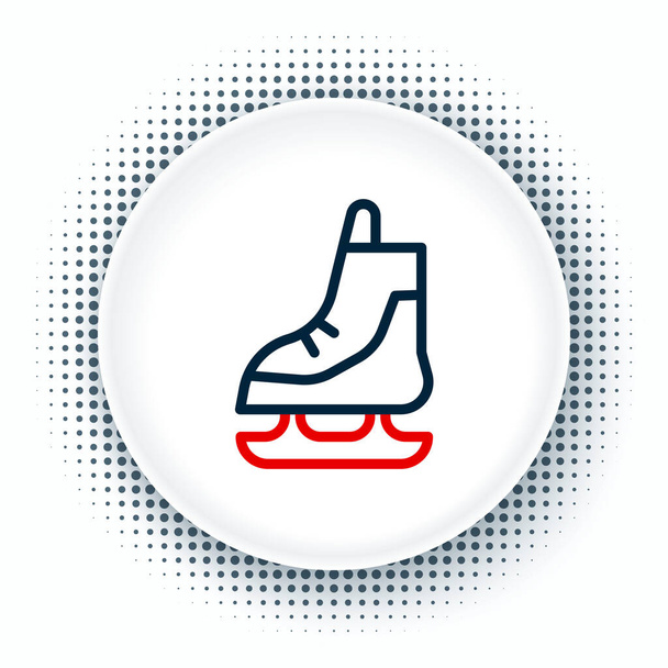 Line Skates icon isolated on white background. Ice skate shoes icon. Sport boots with blades. Colorful outline concept. Vector. - Vector, Image