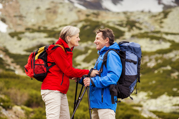 Senior couple at mountains - Foto, imagen