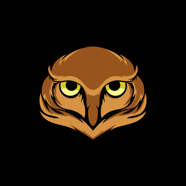 coruja cabeça mascote com piercing olhar - Vetor, Imagem