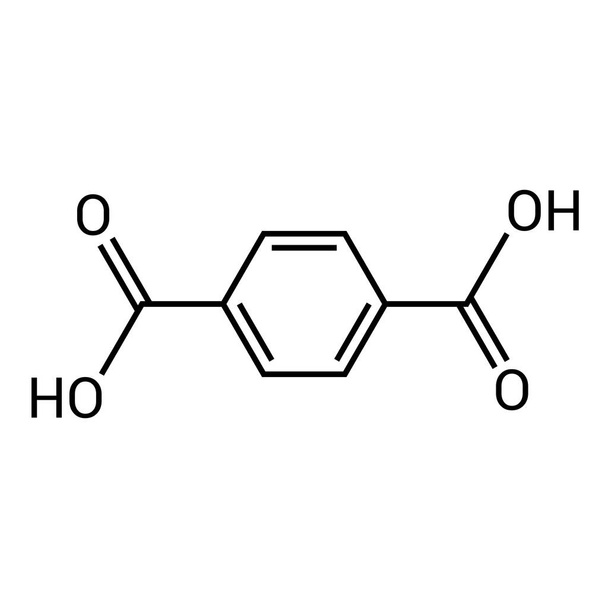 structure chimique de l'acide téréphtalique (C8H6O4) - Vecteur, image