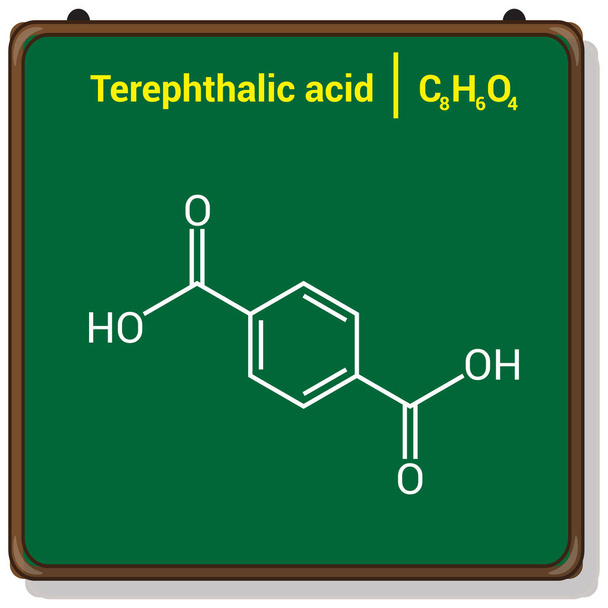 chemical structure of terephthalic acid (C8H6O4) - ベクター画像
