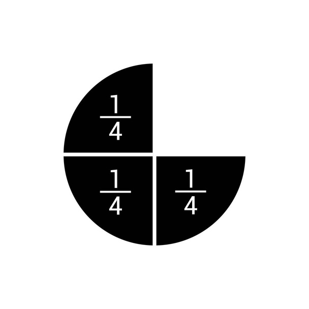 τρία τρίμηνα μαθηματικά κλάσμα αριθμό διάνυσμα - Διάνυσμα, εικόνα