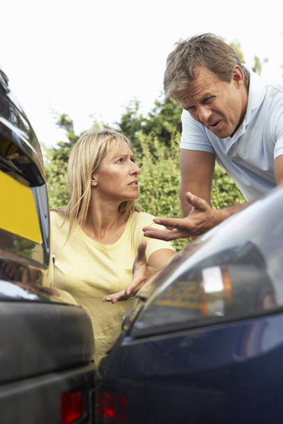Man And Woman Having Argument After Traffic Accident - Foto, Imagem