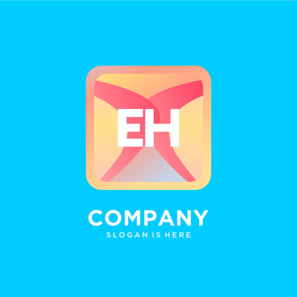 EH logotipo inicial con colorido vector plantilla. - Vector, imagen