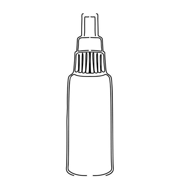 Botella desinfectante aislada. Limpiador de manos sin agua Esquema negro - Foto, Imagen