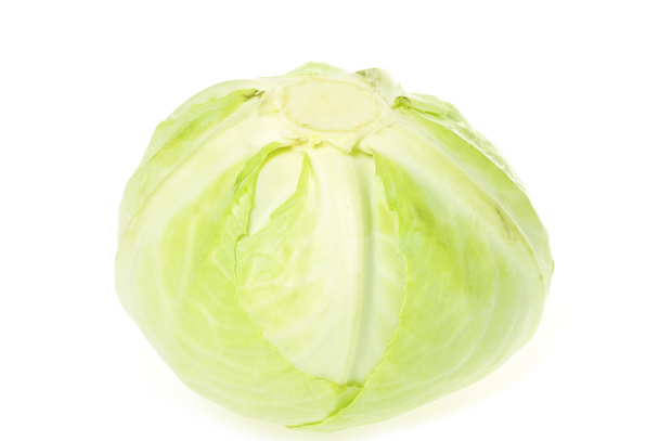 Head of green cabbage vegetable isolated on white background - Valokuva, kuva