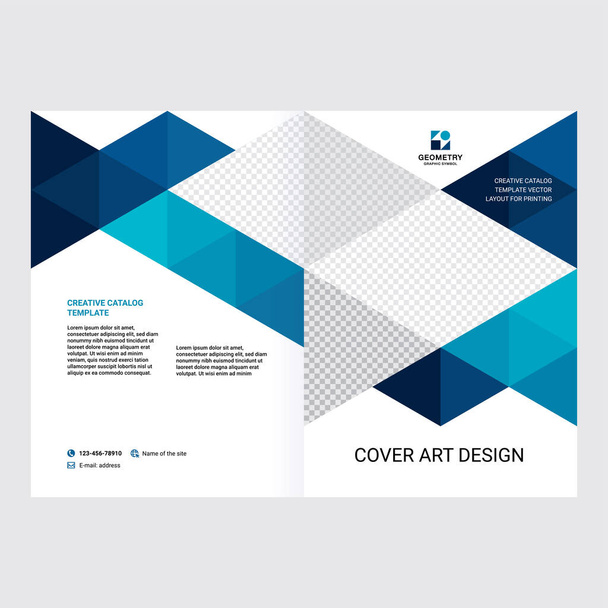 Cover-Design für Präsentationen und Werbung, kreatives Layout von Booklet-Cover, Katalog, Flyer, modischer Hintergrund für Text und Foto - Vektor, Bild