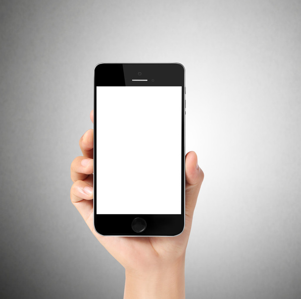 Современный мобильный телефон в руке
  - Фото, изображение