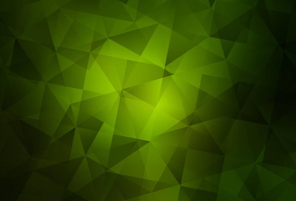 Σκούρο πράσινο διάνυσμα τρίγωνο μωσαϊκό πρότυπο. Λαμπερή πολύχρωμη απεικόνιση με τρίγωνα. Πολυγωνικός σχεδιασμός για την ιστοσελίδα σας. - Διάνυσμα, εικόνα