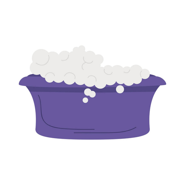 purple tub and foam - Vektor, Bild