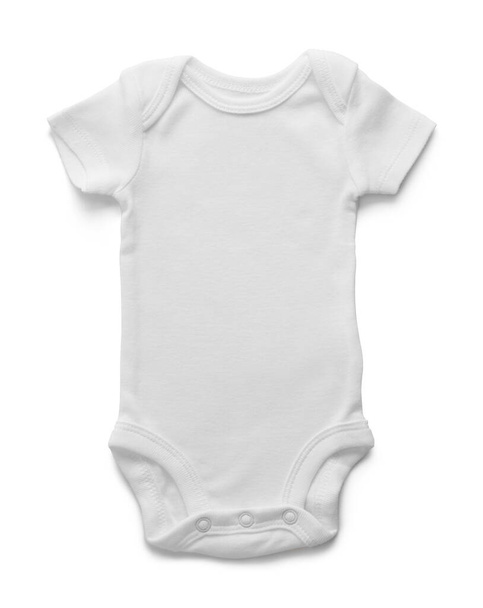 Bebé bebé traje de onesie recortado en blanco. - Foto, Imagen
