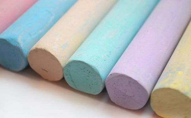 Close-up texture of chalk for drawing multicolored  - Photo, Image