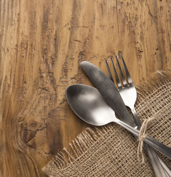 Flatware set of fork, spoon and knife - Foto, Bild