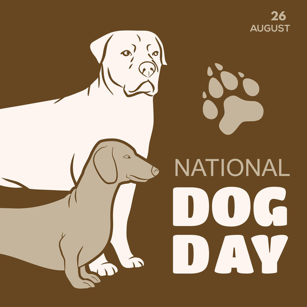 National Dog Day poszter vagy banner design sablon - Vektor, kép