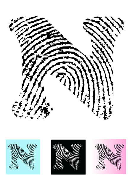 Fingerprint Alphabet Letter - very detailed and transparentt Vector - Vector, Image