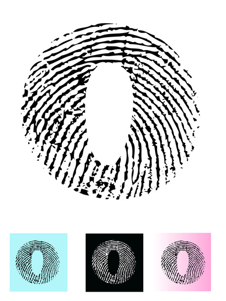 Алфавит отпечатков пальцев буква O
 - Вектор,изображение