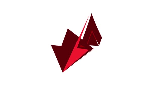 Red broken arrow icon animation - Materiał filmowy, wideo