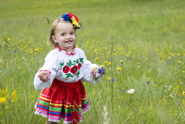 klein meisje in klederdracht Oekraïense - Foto, afbeelding