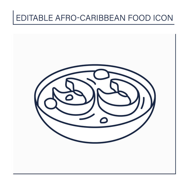 Afro-Karayip gıda hattı simgesi - Vektör, Görsel