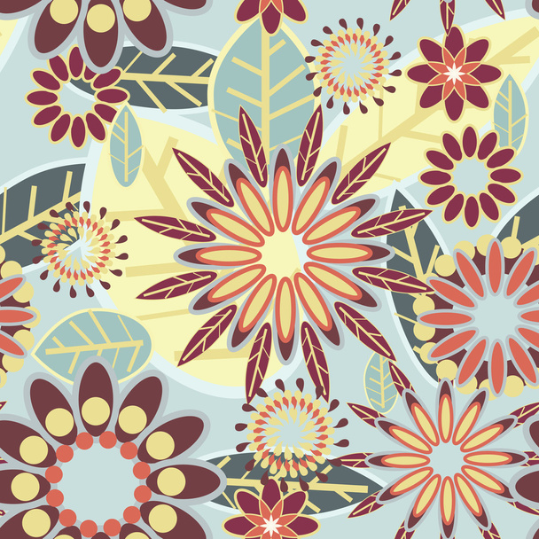 Flowers abstract seamless vector texture in gentle colors - Vector, Image