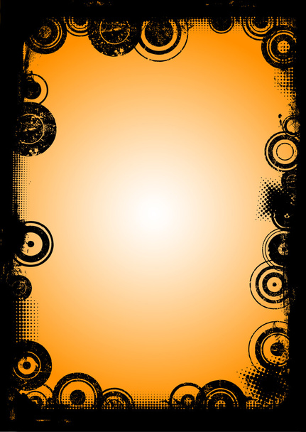 Черная граница страницы с выцветающими кругами (прозрачный вектор, чтобы он мог быть наложен на другие графики и изображения
) - Вектор,изображение