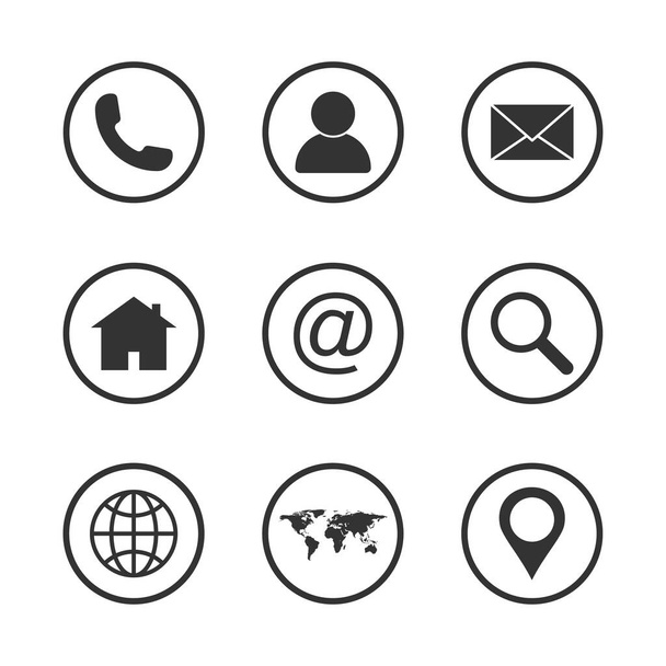 Web icon set. Website icon vector isolated on white background. Communication icon symbol - Διάνυσμα, εικόνα