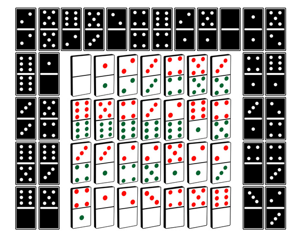 different kinds of domino - Vector, Image