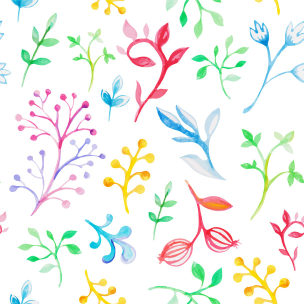 Квітковий акварельний безшовний візерунок
 - Вектор, зображення