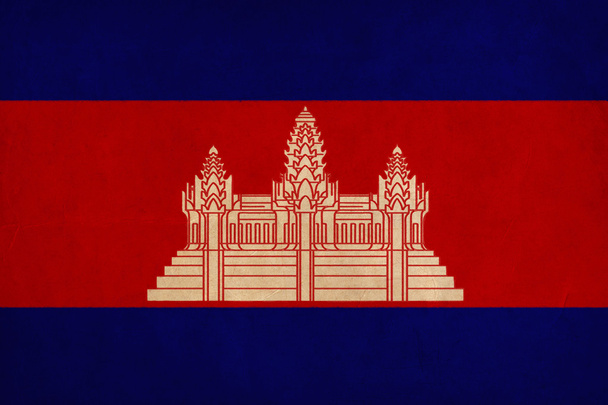 Dessin du drapeau du Cambodge, série grunge et rétro
 - Photo, image