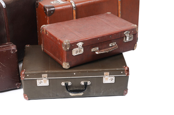Old suitcase isolated on white background - Photo, image
