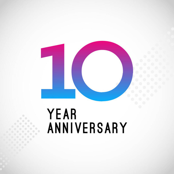 10 Aniversario Logo Vector Plantilla Diseño Ilustración Color Blanco - Foto, imagen