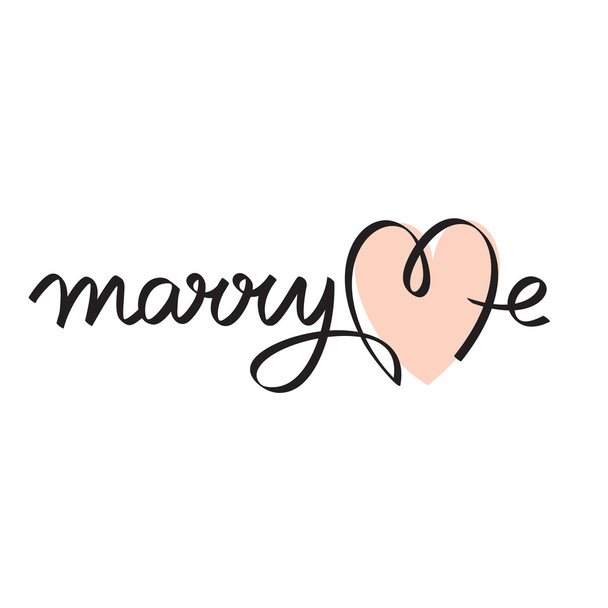 Casar comigo casamento mão letras
 - Vetor, Imagem