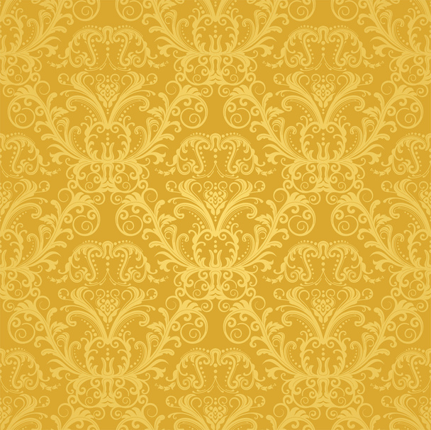 Luxury seamless golden floral wallpaper - Vector, Image