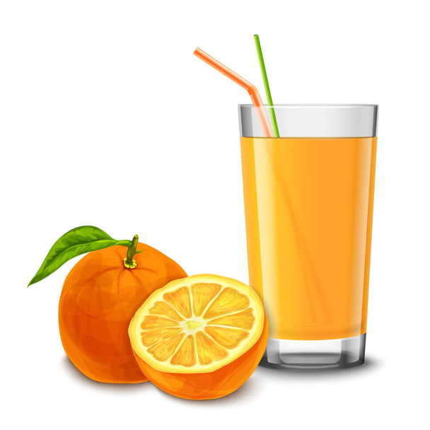 Orange juice glass - Vettoriali, immagini