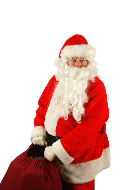 Christmas. Santa Claus. Santa Claus Portrait. A nice Portrait of Santa Claus. Isolated on white. Room for text. Clipping Path. portrait of a smiling traditional Santa Claus. Santa Claus Head. Christmas Santa Claus. Santa Claus brings gifts to all.  - Fotoğraf, Görsel