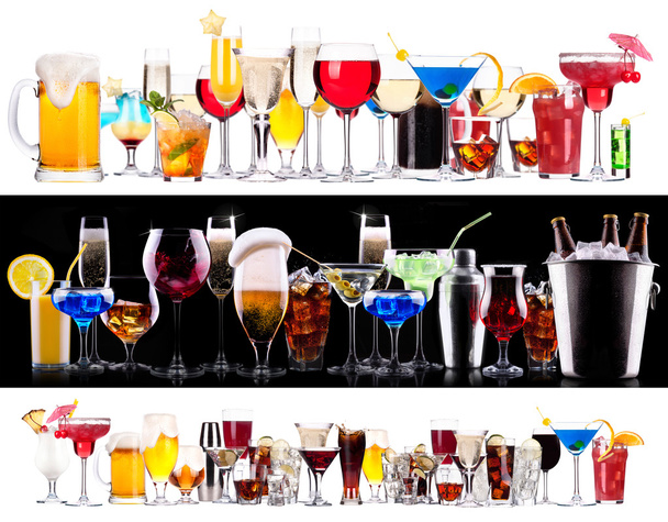 Set of different alcoholic drinks and cocktails - Fotografie, Obrázek