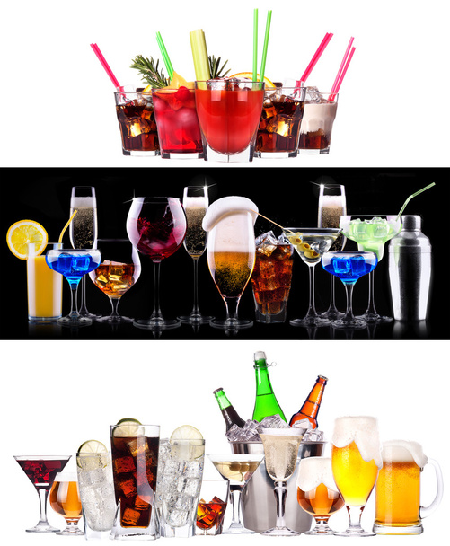 Set of different alcoholic drinks and cocktails - Foto, imagen