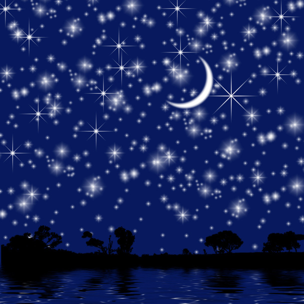 streszczenie księżyc i gwiazdy - Zdjęcie, obraz