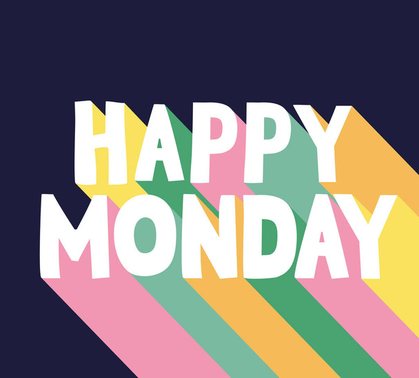 мотивационный плакат счастливого понедельника - Вектор,изображение