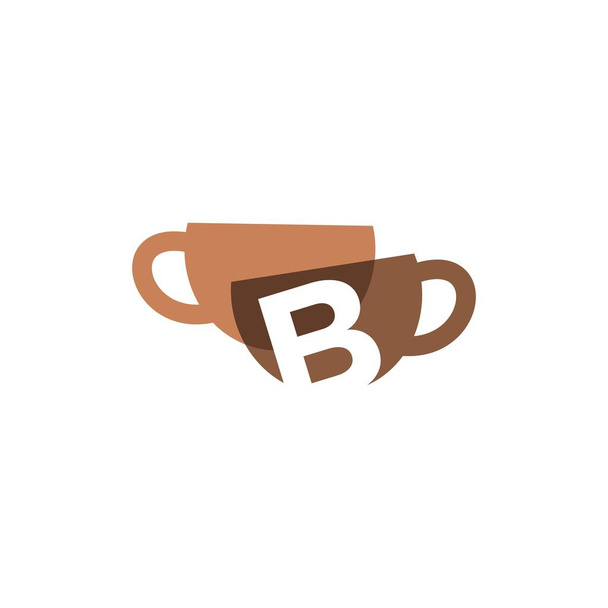 b betű kávéscsésze egymást átfedő szín logó vektor ikon illusztráció - Vektor, kép