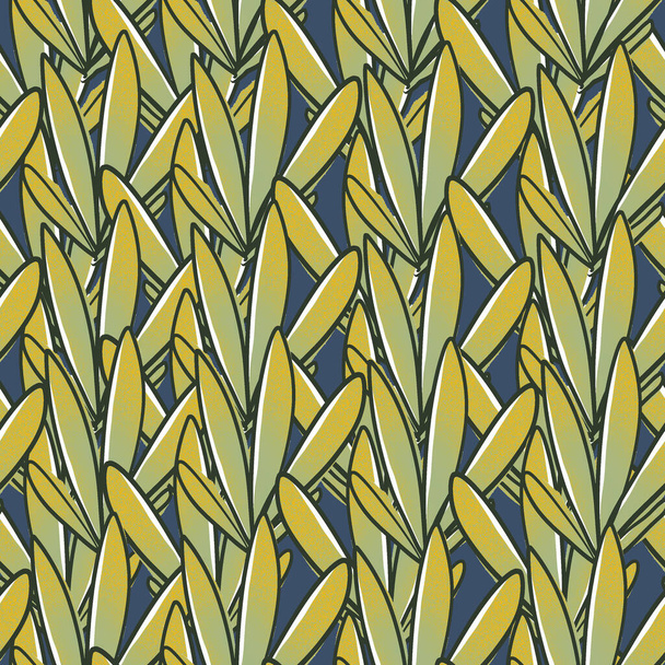 Hand drawn seamless pattern with leaves, stones, natural elements. - Valokuva, kuva
